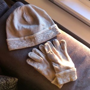 Metallic beanie and glove set from Coach